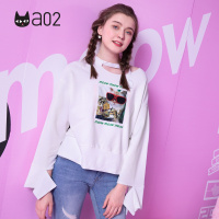a02商场同款个性系带袖子chocker风萌猫长袖T恤女潮D1T1A0801KT