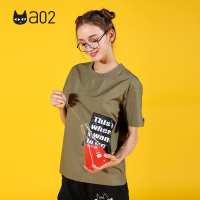 a02A.PLUS净色百搭个性字母休闲简约宽松衬衫D9R5A0191BL