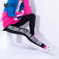 a02新款潮流字母印花ins超火修身显瘦打底裤女DTU1A0651PN