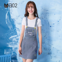 a02商场同款少女条纹A字型休闲连帽背带裙D1S2D0861DR