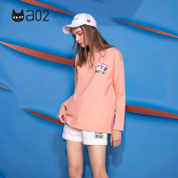 a02新款潮流字母印花ins超火喇叭袖长袖T恤女潮DTU5A1171KT