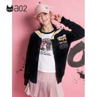 a02新款潮流少女海军领减龄卡通印花长袖外套女DTU5A0561SC