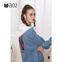 a02新款时尚印花少女减龄牛仔夹克连帽女夏潮DTU5A0181JK