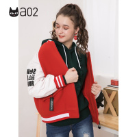 a02新款潮流徽章印花撞色拼接棒球服短款夹克女D1T6C0221JK