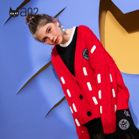 a02新款2019秋冬时尚宽松撞色拼接外套女潮 DTU5B0011CT