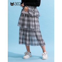 a02新款时尚格子蛋糕裙雪纺仙气半身裙女潮DTU5B0471SK