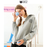 a02商场同款学生简约刺绣连帽短款毛呢夹克女D1T6C0031JK