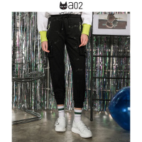 a02商场同款街头风个性印花口袋束脚宽松休闲裤女D1U1A0361PN