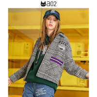 a02商场同款复古英伦风格子短款毛呢夹克chic女D1T6D0611JK
