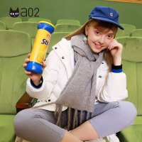 a02新款时尚字母刺绣飘带中长款连帽羽绒服DTU6C0071CT