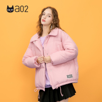 a02新款简约卡通印花保暖秋冬棉衣棉服抽绳外套女DTU5BA321CT