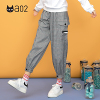a02商场同款时尚经典格子束脚工装裤休闲裤女潮D1U5BW151PN