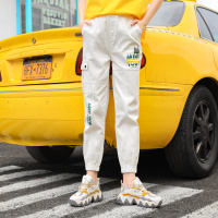 a02新款2020时尚字母印花大口袋工装裤休闲牛仔裤女DTV1A0541PN