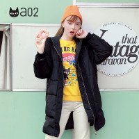 a02商场同款简约印花拉链高领中长款羽绒服女D1T6C0281CT