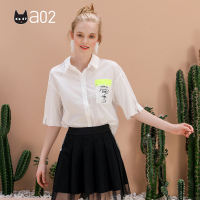 a02商场同款时尚绑带女设计感小众上衣立领衬衫女D1U2D0261BL