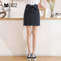a02商场同款潮流高腰绑带包臀裙波点牛仔半身裙女D1U5BW331SK
