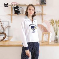 a02商场同款潮流刺绣印花假两件套T恤针织上衣女D1U5B0181KT
