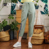 a02商场同款时尚少女个性字母印花松紧腰休闲裤女D1U5A0691PN