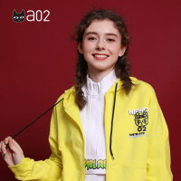 a02新款2020时尚卡通印花抽绳休闲连帽针织外套女潮DTV1A0451KC