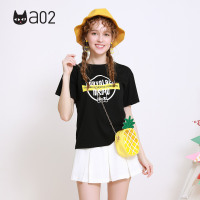 a02新款2020潮流卡通印花短袖T恤百褶裙裤裙套装女DTV1B0411OG