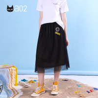 a02新款2020潮流贴布印花亮丝双层网纱裙半身裙女DTV2D0021SK