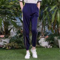 a02新款2020时尚字母织带撞色拼接宽松束脚休闲裤DTV2D0921PN