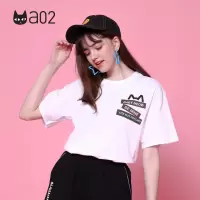 a02新款2020少女减龄简约字母印花宽松短袖T恤女DVV2C0041KT