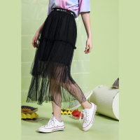 a02新款2020时尚潮流字母织带网纱拼接蛋糕裙半身裙女DVV2D0121SK