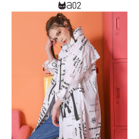 a02商场同款潮流涂鸦印花收腰长款显瘦风衣外套D1U1A0691CT