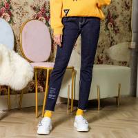 a02商场同款简约印花毛边直筒显瘦牛仔裤女D1T6C0431PN