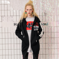 a02商场同款潮流字母刺绣中长廓形针织衫外套女D1T5B0701SC