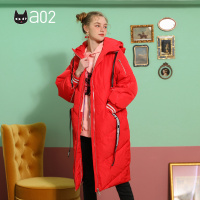 a02商场同款2020个性字母飘带中长款保暖羽绒服女D1U6D0A31CT