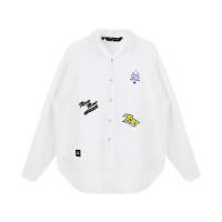 a02商场同款2019潮流可调节袖长萌趣字母印花衬衫女 D1U5A0531BL