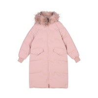 a02冬装新款2020少女减龄毛领宽松直筒长款外套女潮 DTV6C0191CT