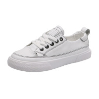 秋季新款ins女鞋潮百搭皮面小白鞋平底休闲运动鞋