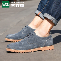 木林森 低帮鞋2018春季新款男士复古休闲皮鞋青年工装鞋子潮流男鞋