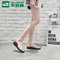 木林森2019年新款拖鞋女鞋外穿夏季时尚百搭镂空平底外出休闲凉拖鞋