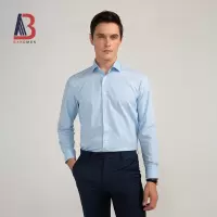 培罗蒙/Baromon抗皱易打理格子长袖衬衫DP免烫纯棉男士衬衣