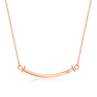 佐卡伊Love&luck系列Smile【微笑】玫瑰金色钻石项链