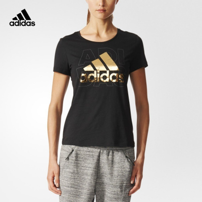 adidas阿迪达斯运动型格女子短袖T恤BP8396