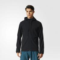 Adidas/阿迪达斯卫衣男纯色开衫黑色连帽休闲BK1129