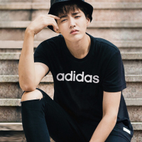 阿迪达斯男春季时尚透气运动休闲圆领学生短袖跑步T恤-BR4066
