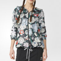 Adidas阿迪达斯三叶草女装春秋款梭织防风透气运动休闲夹克外套B36945