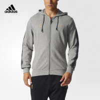 adidas阿迪达斯运动型格男子针织茄克基础麻灰AY4147