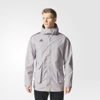 Adidas阿迪达斯男子运动休闲防风衣梭织连帽夹克外套BQ6858