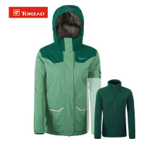 探路者户外秋冬男女情侣款防风保暖套抓绒两件套旅行风雨衣外套TAWE91910