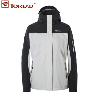 探路者冲锋衣秋冬款户外男女套绒保暖两件套/92208女象牙白/炭灰TAWE9220