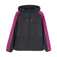 阿迪达斯NEO防风服秋季女子运动透气连帽梭织夹克外套DM2105