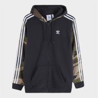 adidas阿迪达斯三叶男子秋冬季迷彩连帽休闲运动夹克外套DV