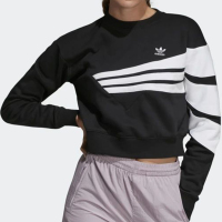 阿迪达斯三叶女装春季运动服休闲针织卫衣套头衫DU9601